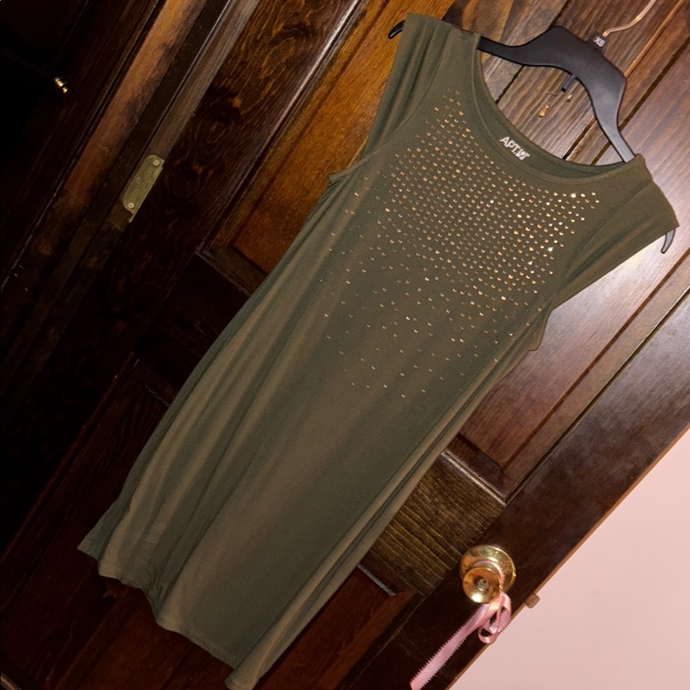 ADYF Olive Green Sleeveless Dress